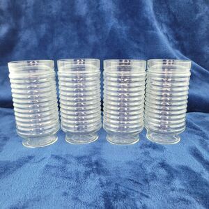 Vintage 6" Anchor Hocking Ribbed Clear AG1-1 Set of 4 Glassware